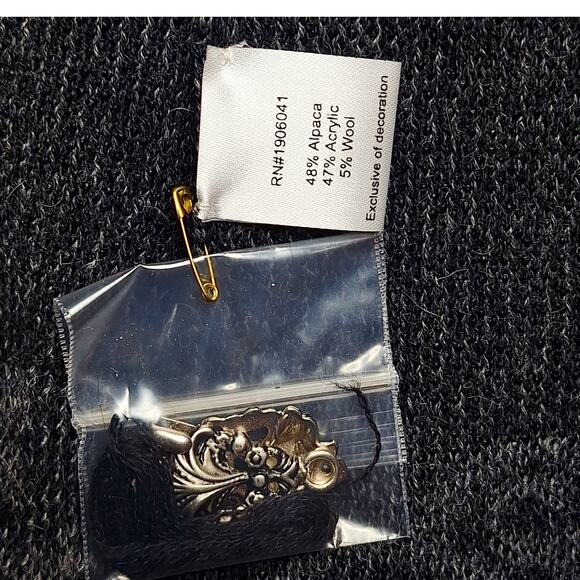 NorthStyle Peruvian Embroidered Sweater Duster Cardigan Jacket Alpaca Wool Small - Picture 8 of 9